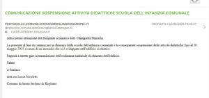 Comunicazione del Sindaco